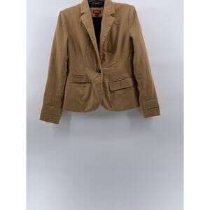 MERONA Women's Tan Single-Button Notch Lapel Blazer SZ 2